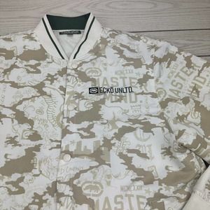 Vintage 2000 Ecko Unltd All Over Print Master Mind Men's Varsity Jacket SZ XXL